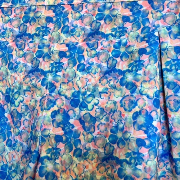 Adidas‎ Women's Shorts Pink Blue Floral Flared with Pockets Size 8 - Picture 4 of 6